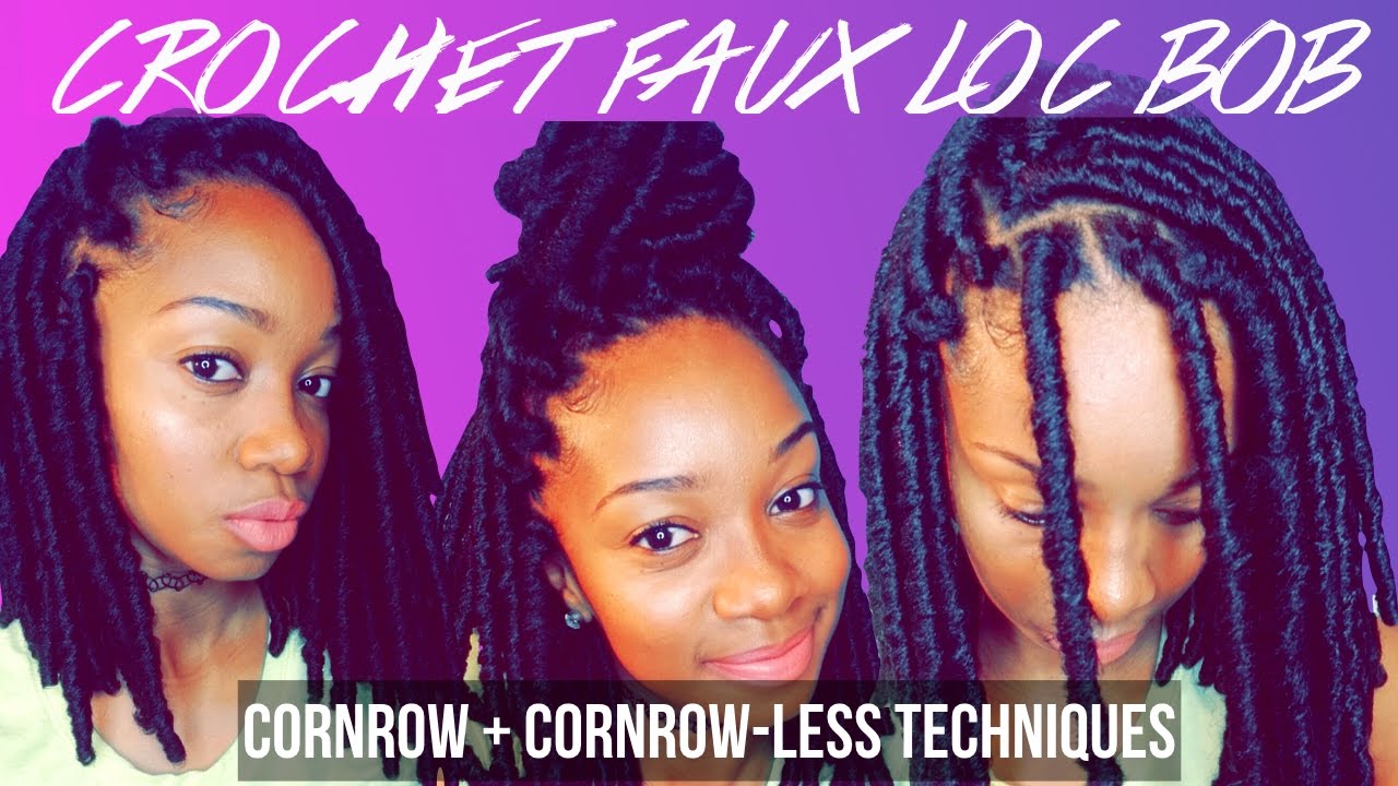EASY|CORNROW-LESS+REGULAR CROCHET FAUX LOC BOB