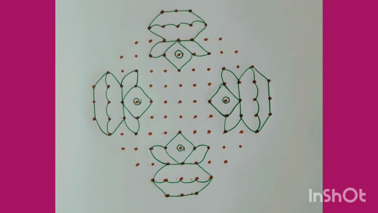 || 13*3*3 dots muggu#bhogi special muggu# simple rangoli# rangoli#kundalu🌺💜🌺