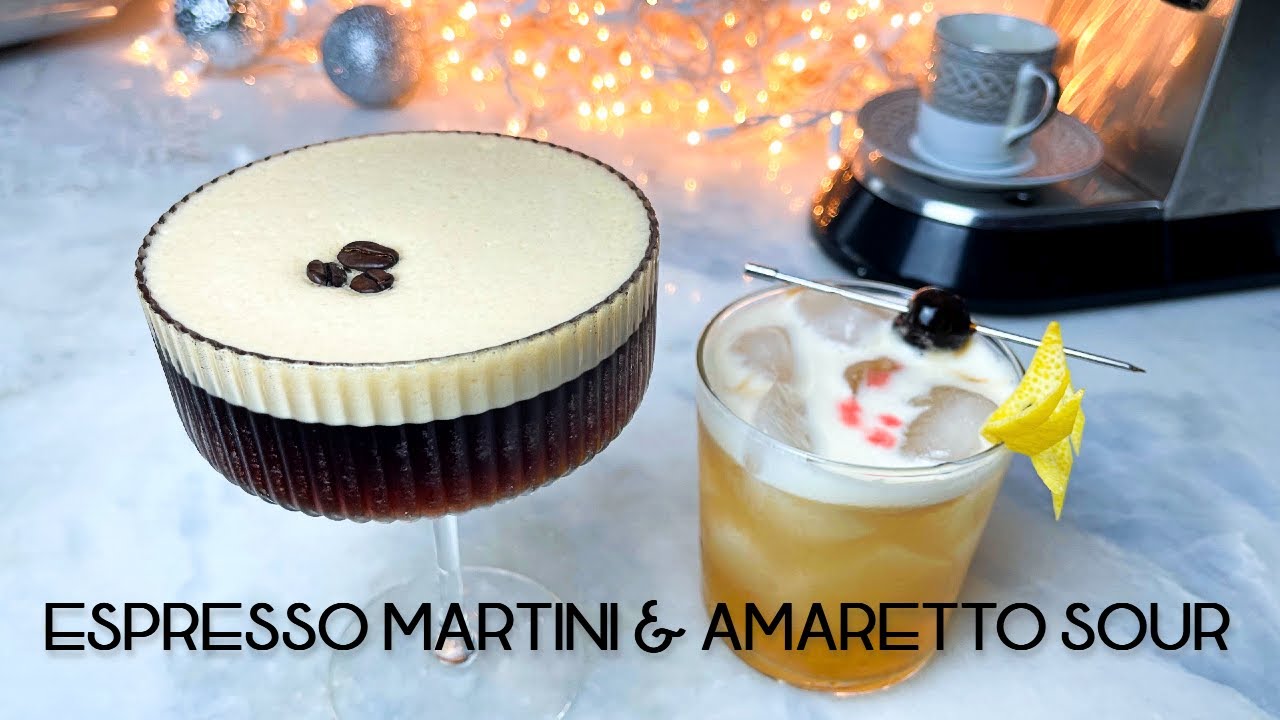 New Years Eve Cocktail Ideas || ESPRESSO MARTINI & AMARETTO SOUR || Winter cocktails