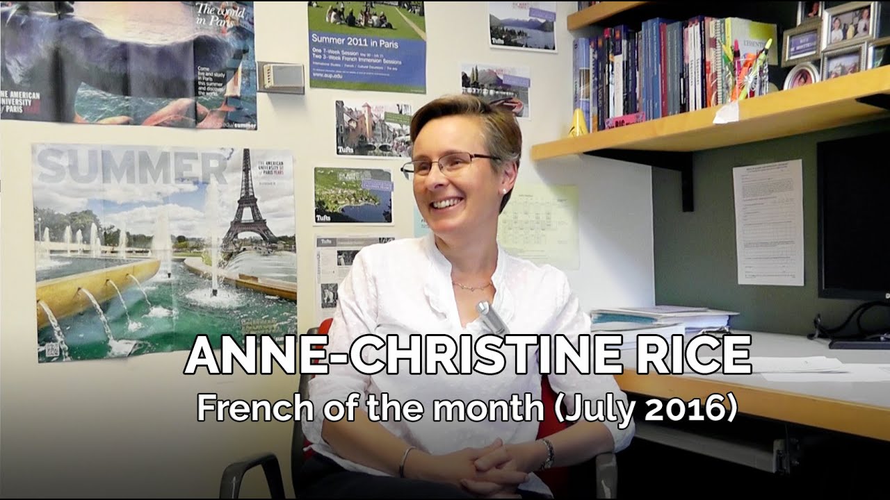 French Corner: Anne-Christine RICE (July 2016)