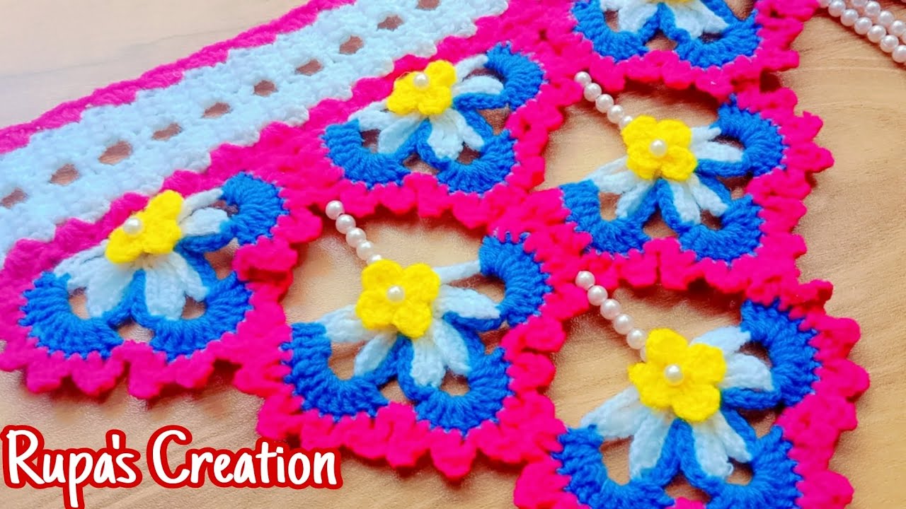 Wow Beautiful and easy crochet toran design,#2024 #gateparda jhalar design door hanging woolen toran