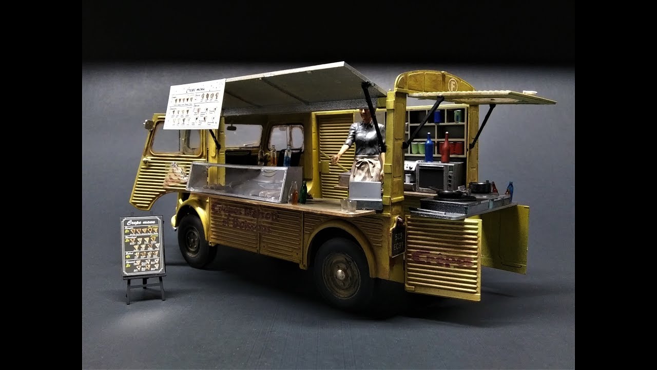 Citroen Type H Crepe Mobile Truck 1/24 Scale Model Kit Build Review Ebbro 25013