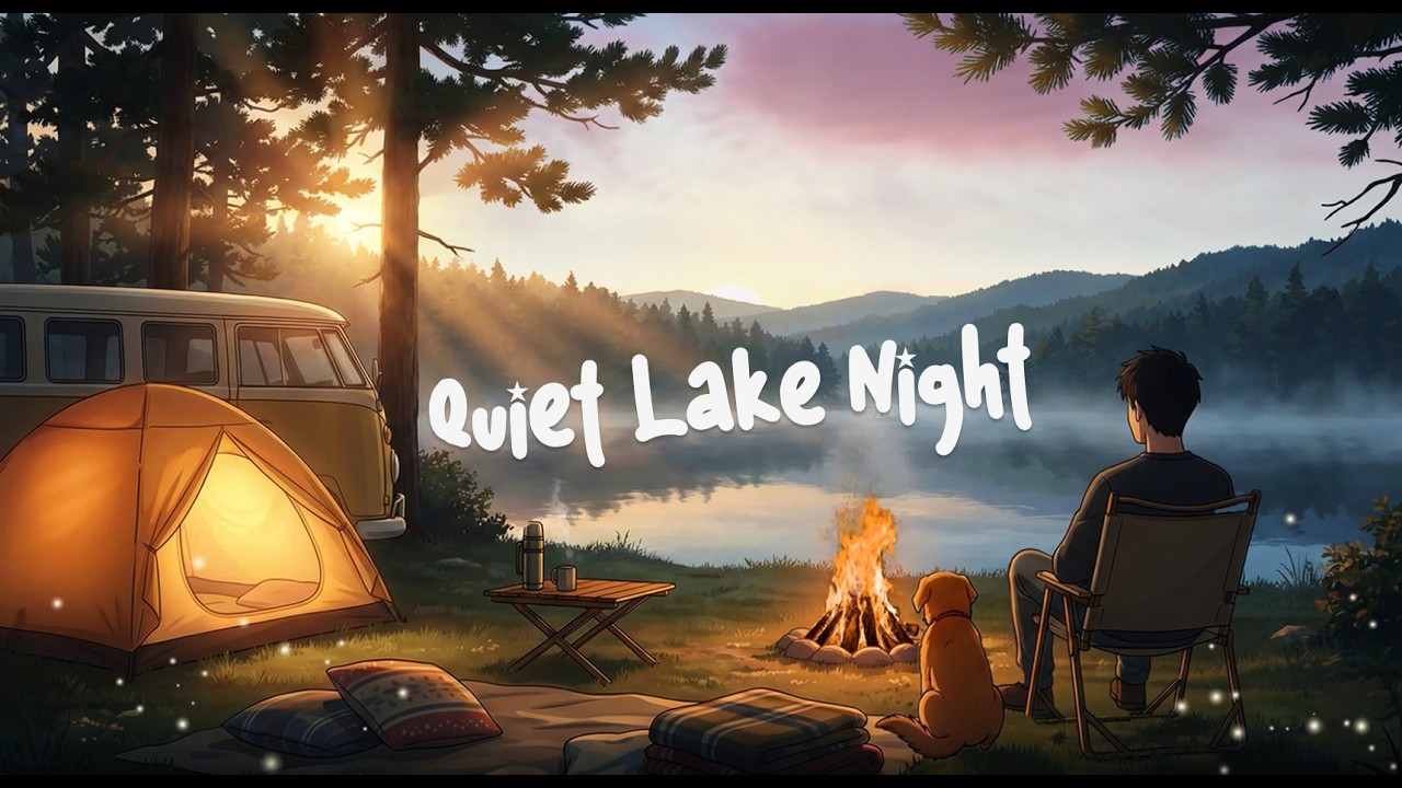 Quiet Lake Night 🌙🏕️ Campfire Calm — Ambient Sleep Music