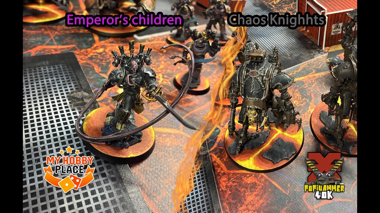 V10- Emperor's children (nouveau detachement) vs Chaos knights - warhammer 40k - 2000 pts