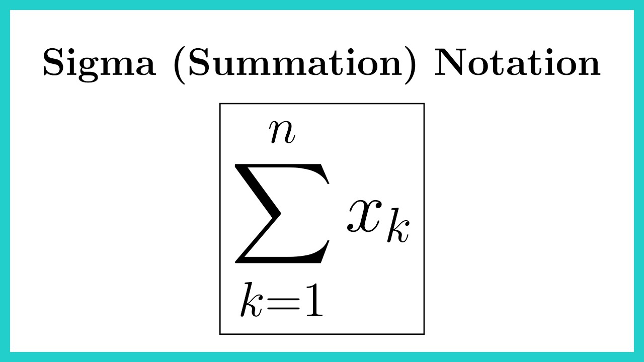 Introduction to Sigma (Summation) Notation