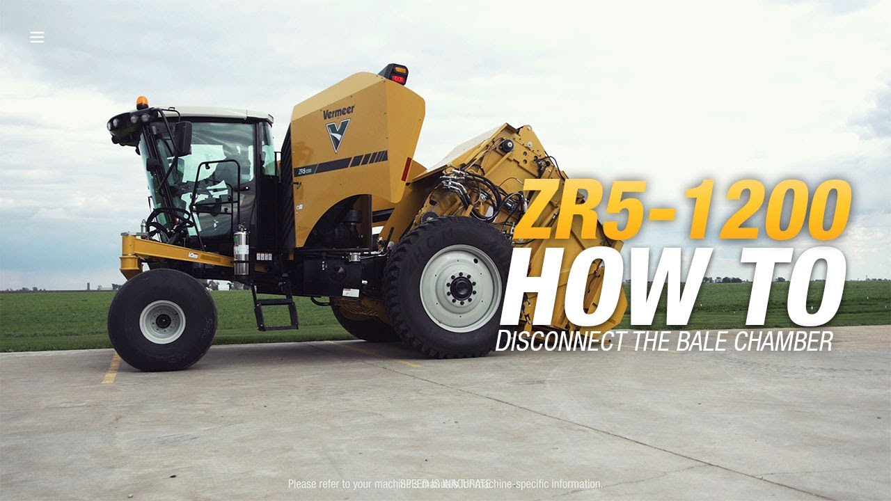 How to disconnect the bale chamber from the power unit on the ZR5-1200 self-propelled baler