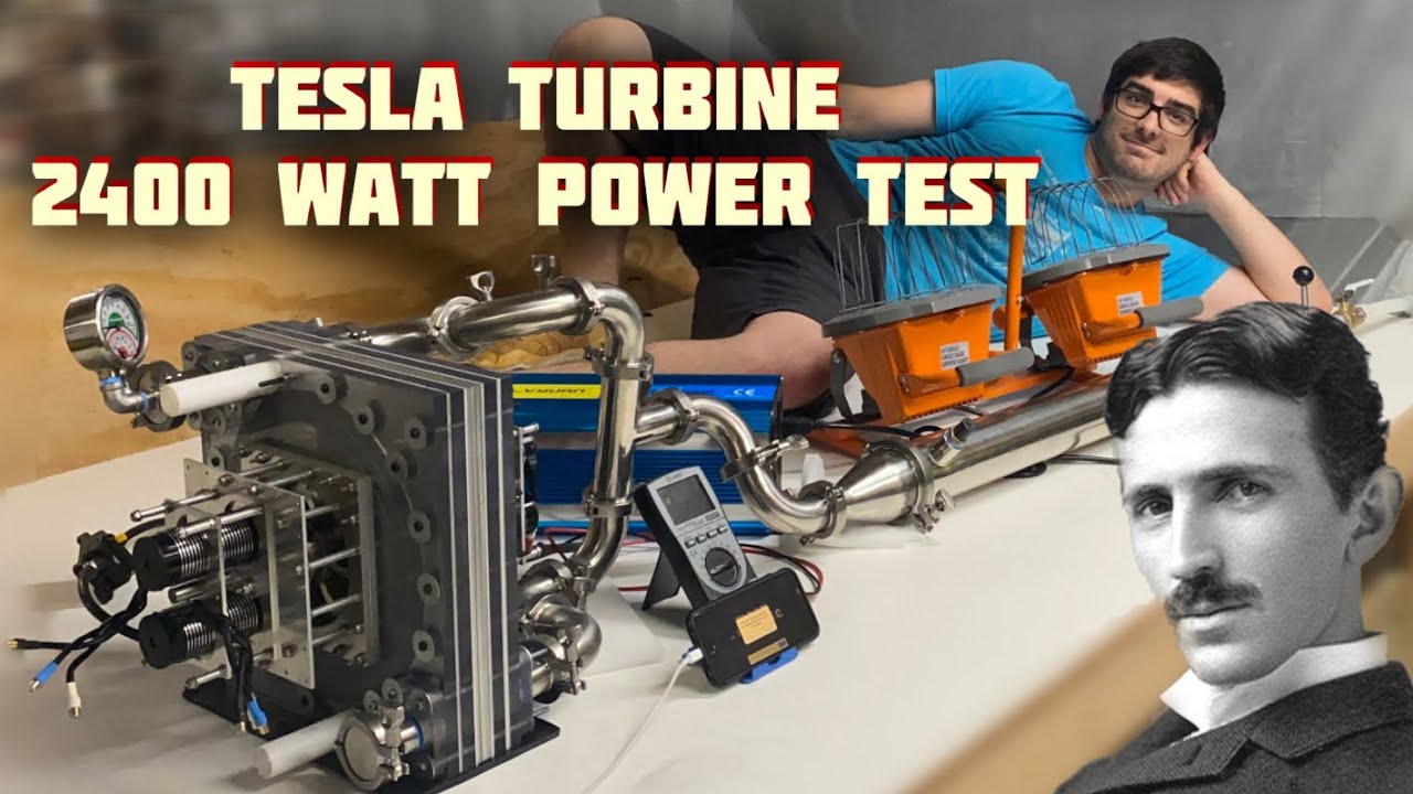 Tesla Turbine Electric Generator 2400 Watt Power Test - DIY Turbojet Engine R&D