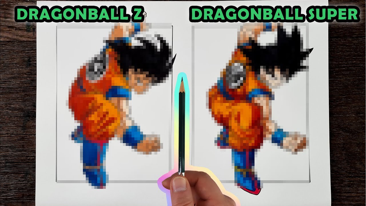 Рисунок Гоку в двух стилях | Dragon Ball Z и Dragon Ball Super