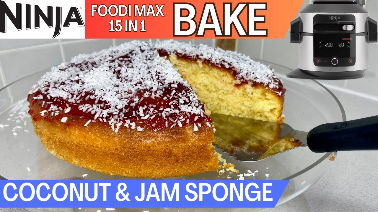 COCONUT & JAM SPONGE *STEAM BAKE* NINJA FOODI Recipe | Easy Cake Recipe
