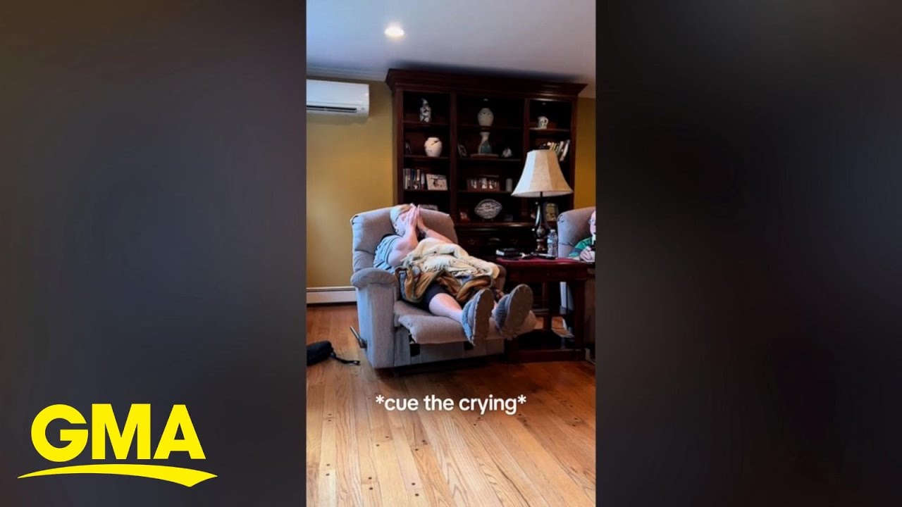 Grandparents have hilarious reaction when grandkids surprise them at home one by one