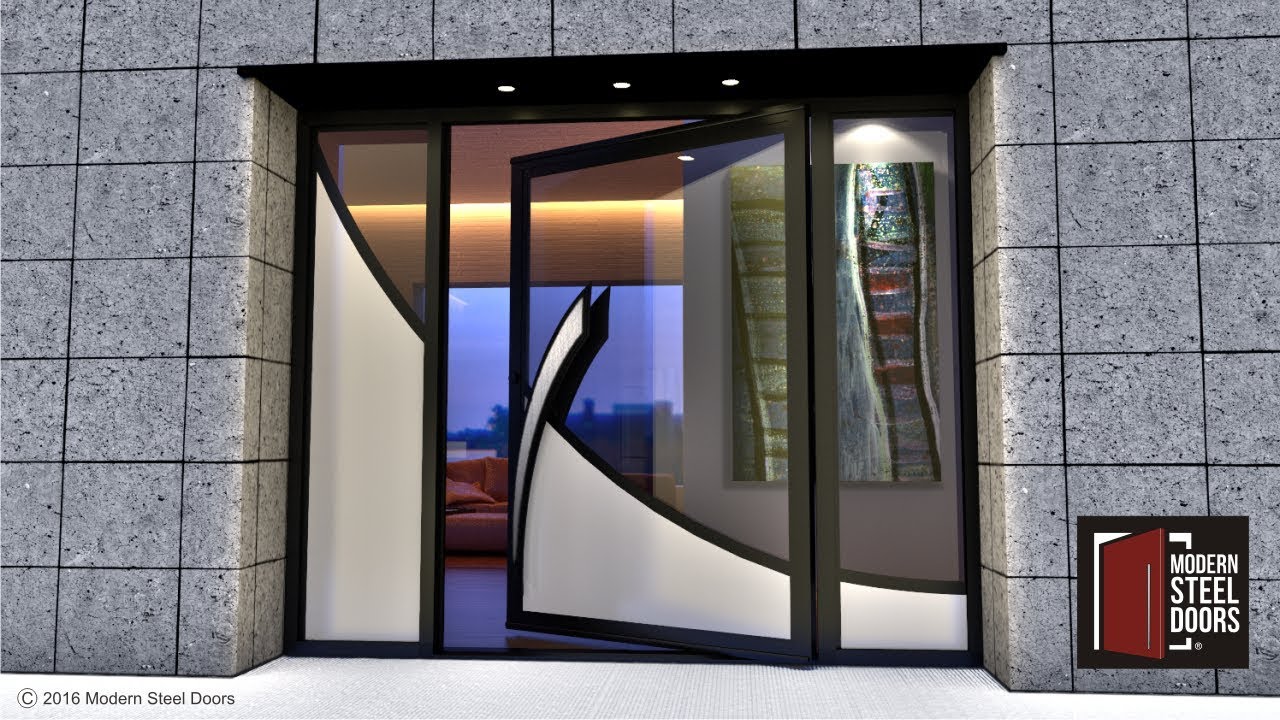 The Wave Pivot Door | MODERN STEEL DOORS