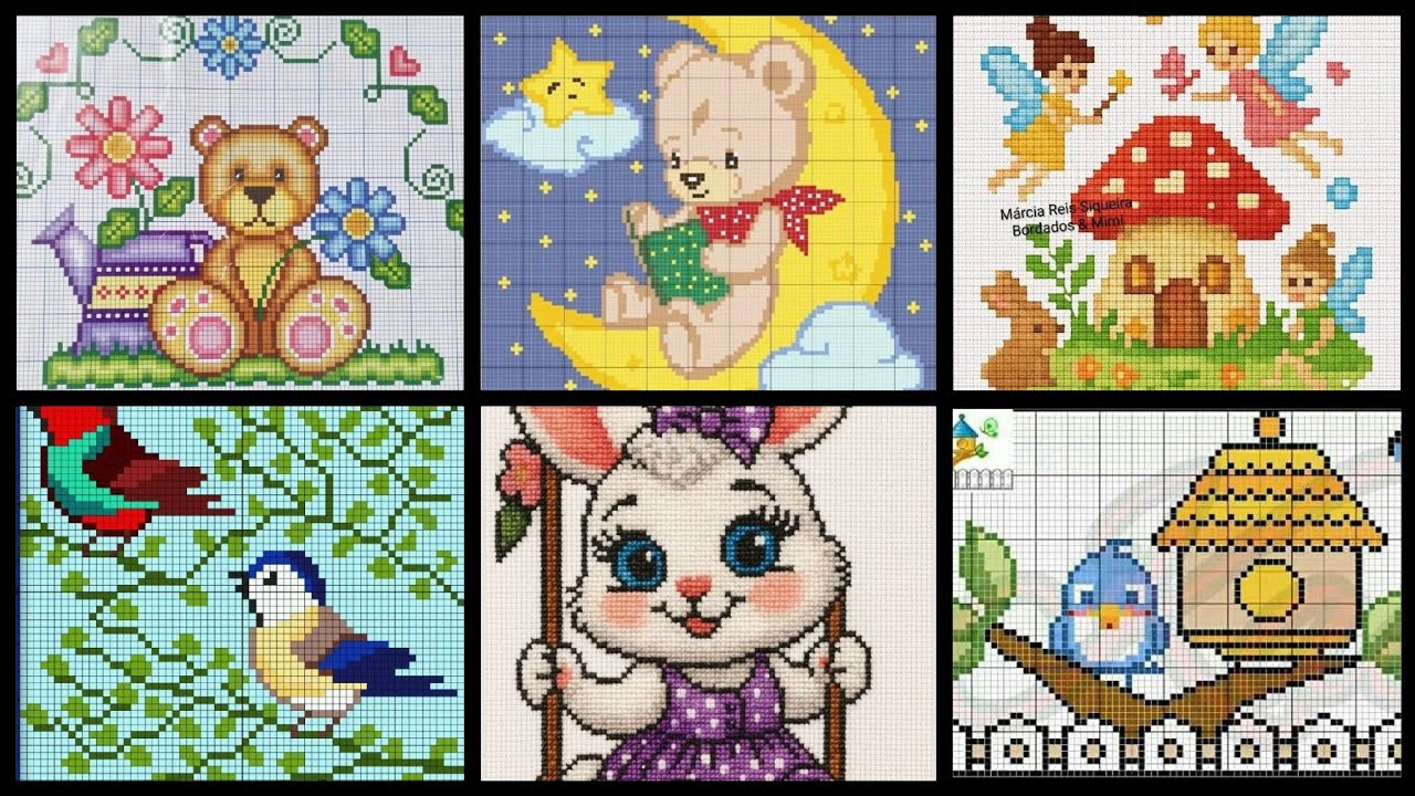 Easy Counted Cross Stitch Patterns For Everything //Dusutti Cross Stitch graph design