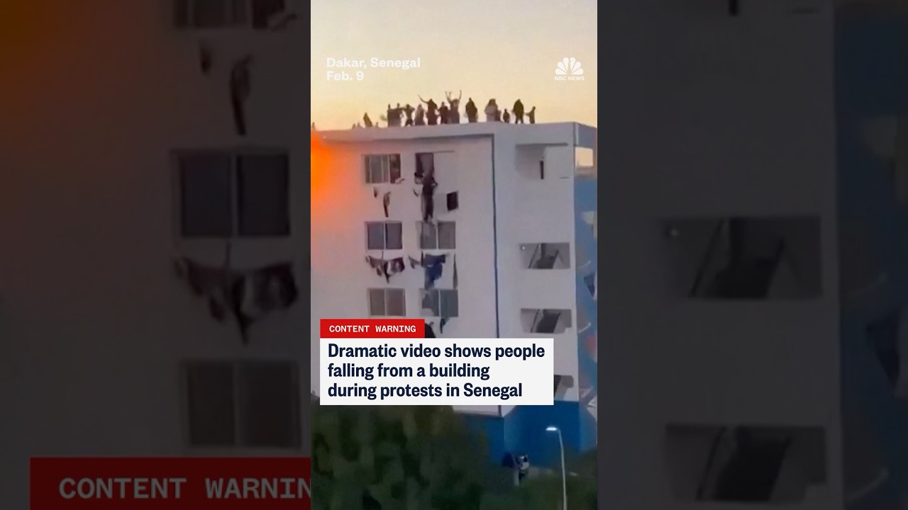 Dramatic video shows people falling from a building during protests in Senegal