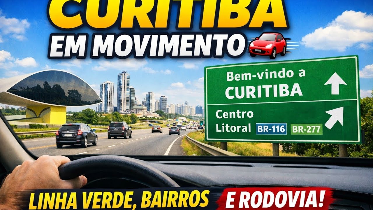 Dirigindo por CURITIBA em 15 minutos 🚗 | Linha Verde, bairros e estrada