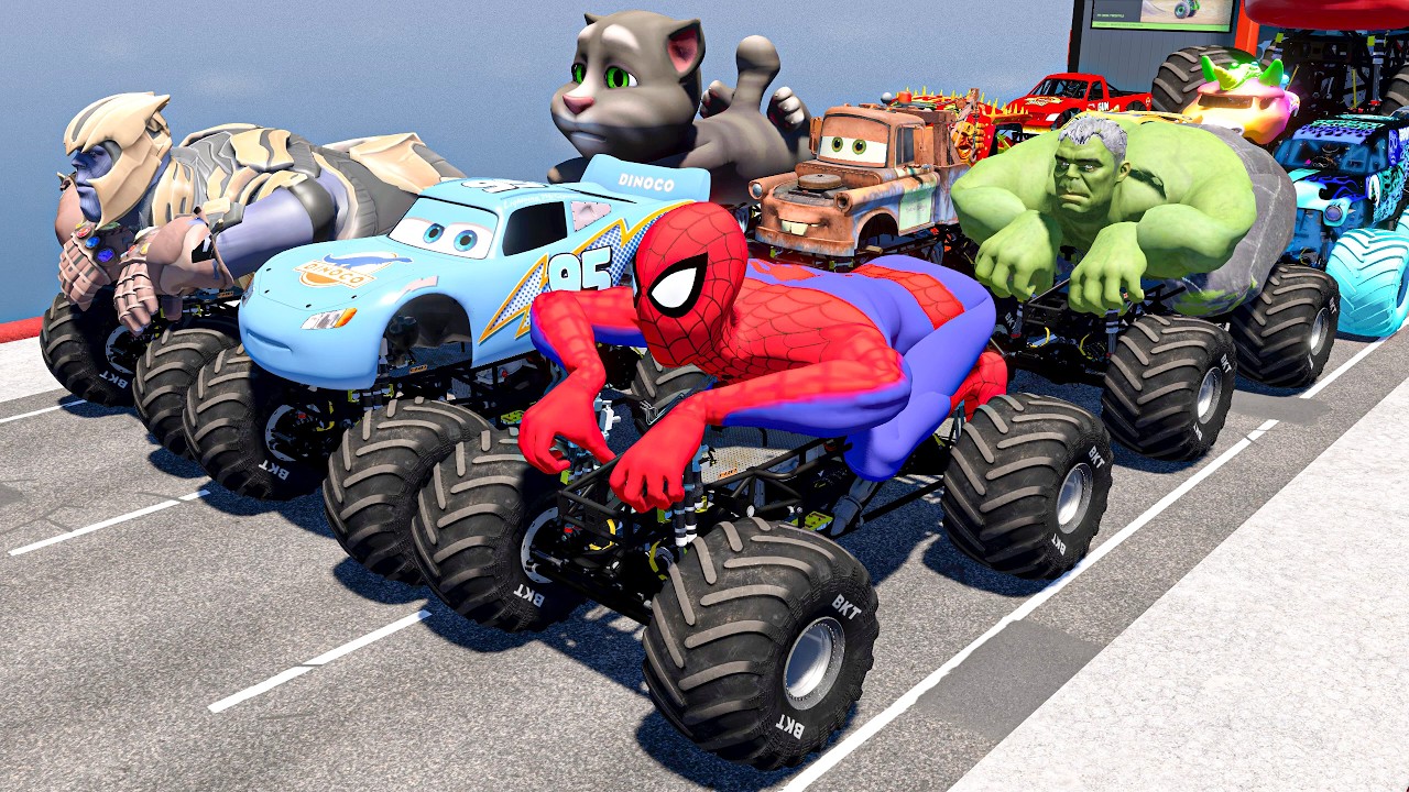 Unbelievable Monster Trucks Obstacle Race at Full Speed - Big Air Bigger Crashes Crazy Stunts
