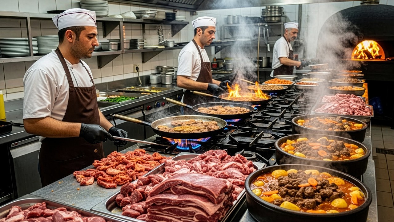 This is a full day inside a working restaurant! Best Turkish Foods