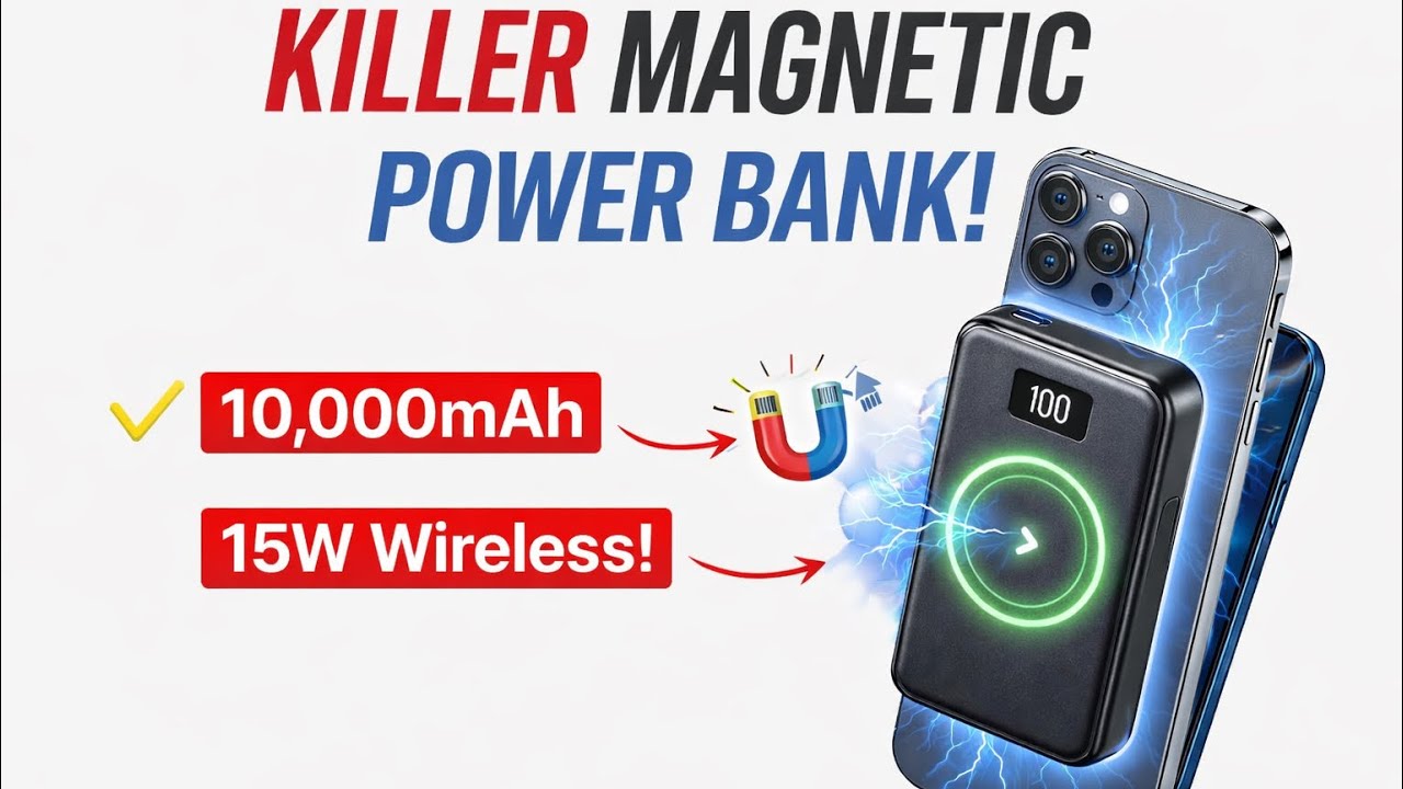 Urban 10000mAh Magnetic Power Bank Unboxing & Review | 15W Wireless Charging Test