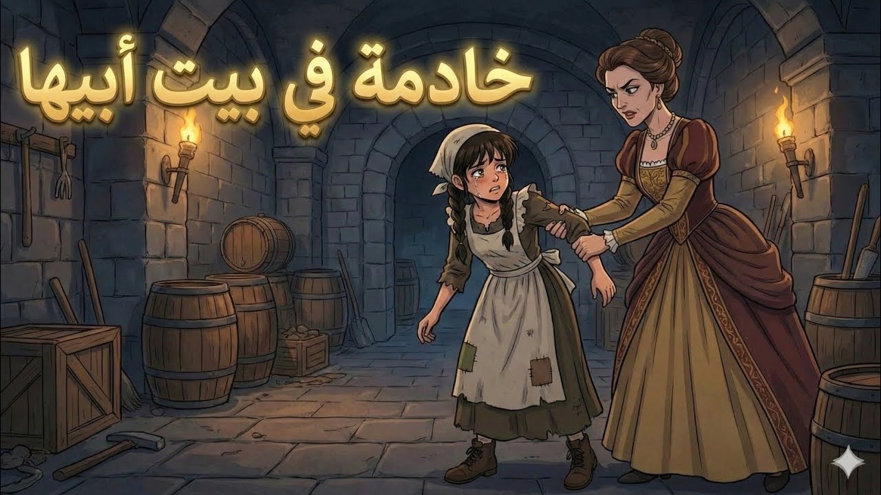 #قصة فتاة تعمل خادمة في بيت أبيها وهي لا تعلم .قصة باردة مع صوت المطر