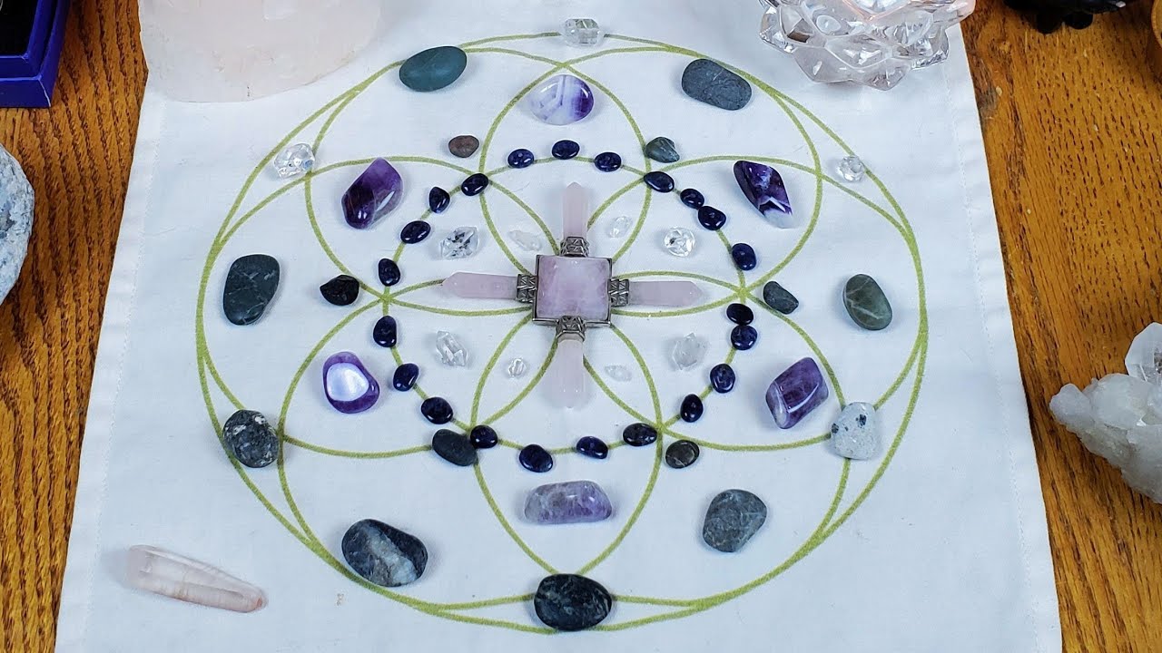 ASMR Quietly Creating a Crystal Grid