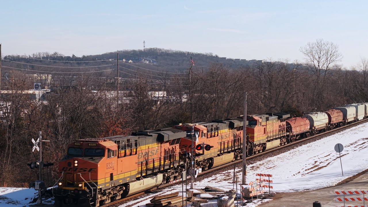 BNSF Freight And A Frigid Morning ❄️ | Winter Dawn Drone Footage with Radio Chatter