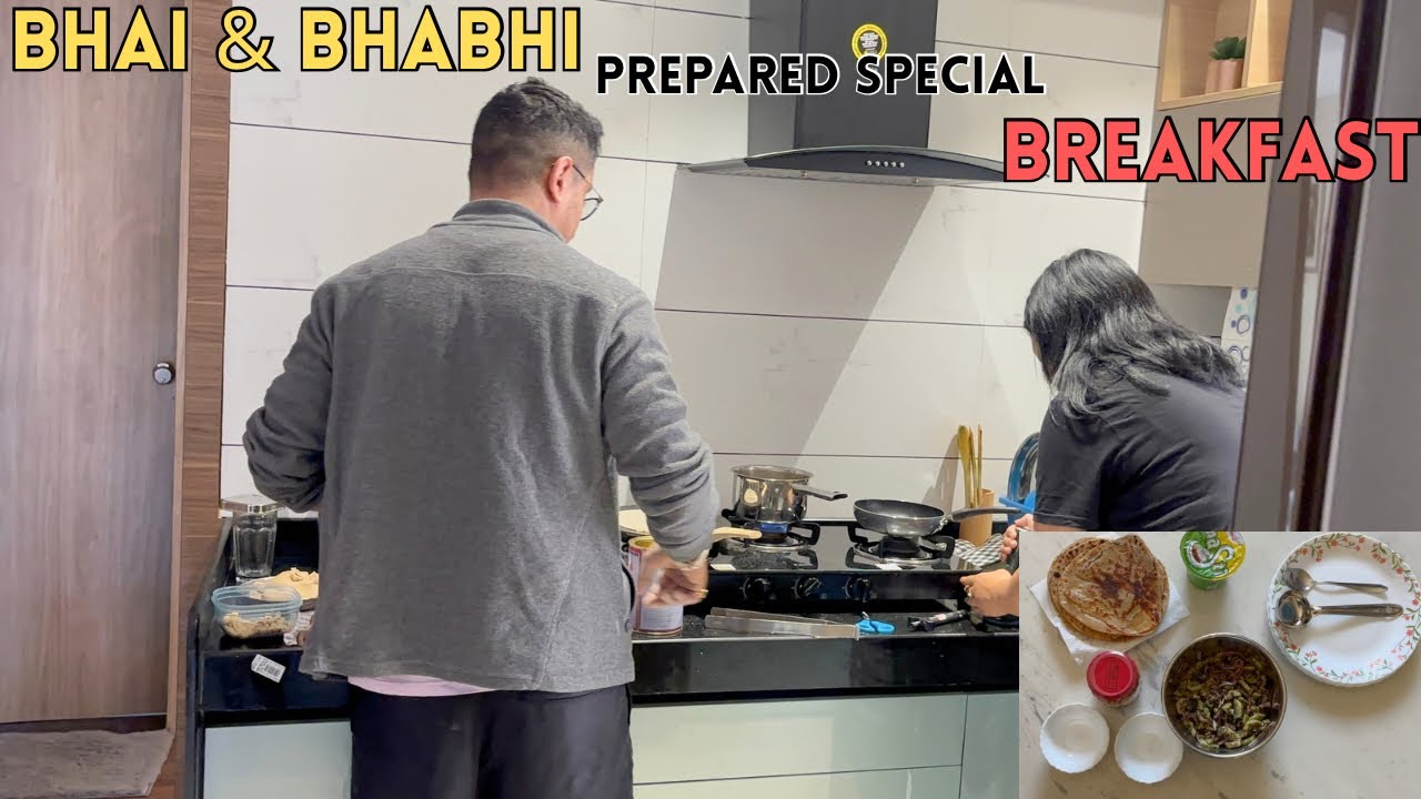 Aaj Bhai aur Bhabhi ne prepare kiya special Breakfast 🤩😋 Ye Surat ka best gym hai 🏋🏻😃