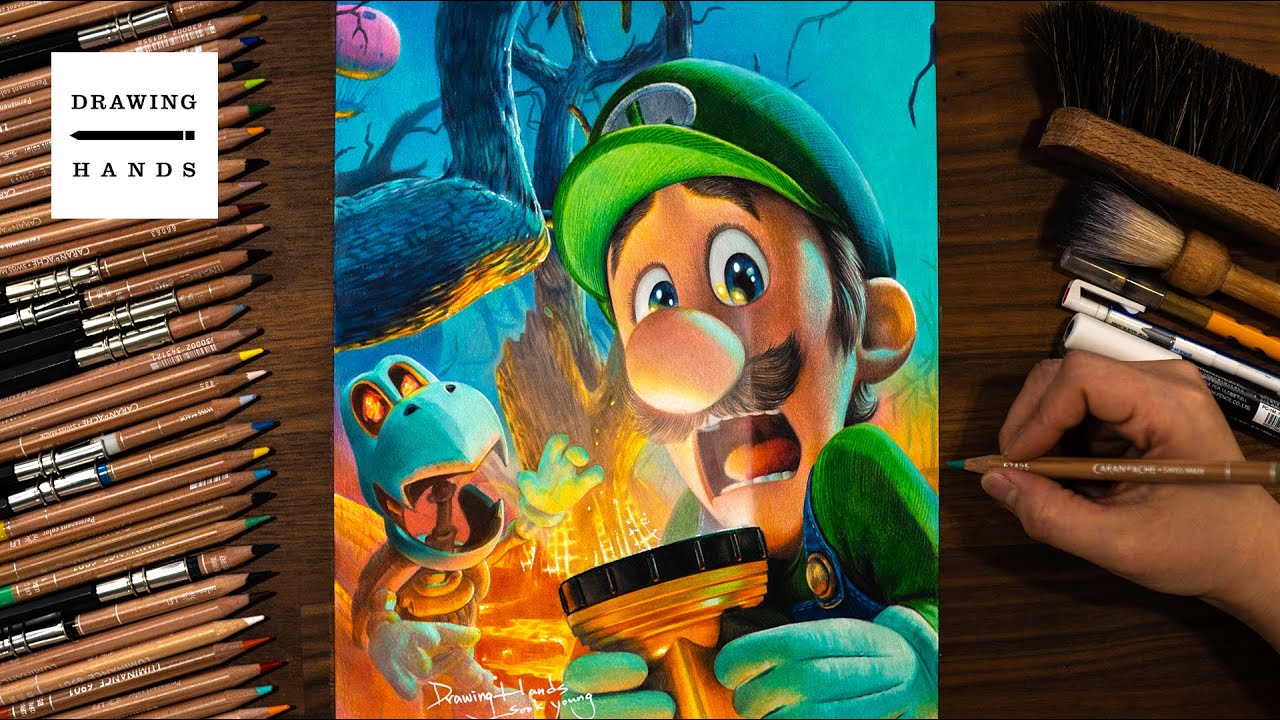 Drawing The Super Mario Bros. Movie - Luigi [Drawing Hands]