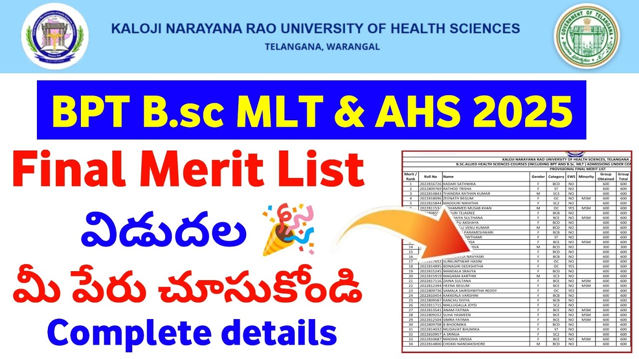 Final Merit Released Knruhs allied health sciences 2025