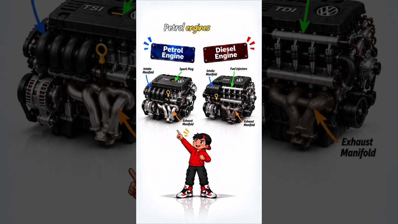 Petrol vs Diesel &mdash; What&rsquo;s the Real Difference? ⛽ #PetrolVsDiesel #CarFacts