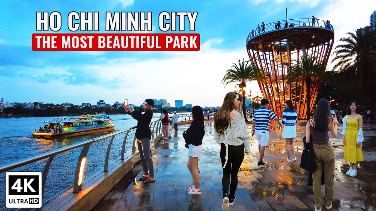BEST PARK IN HO CHI MINH CITY | Vinhomes Central Park | Vietnam Walking Tour [4K]