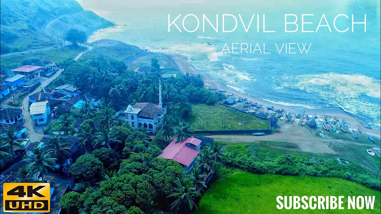 Aaravi ( Kondvil ) Beach Aerial View | The Beautiful Western Coastline of India | DJI Phantom 4 Adv
