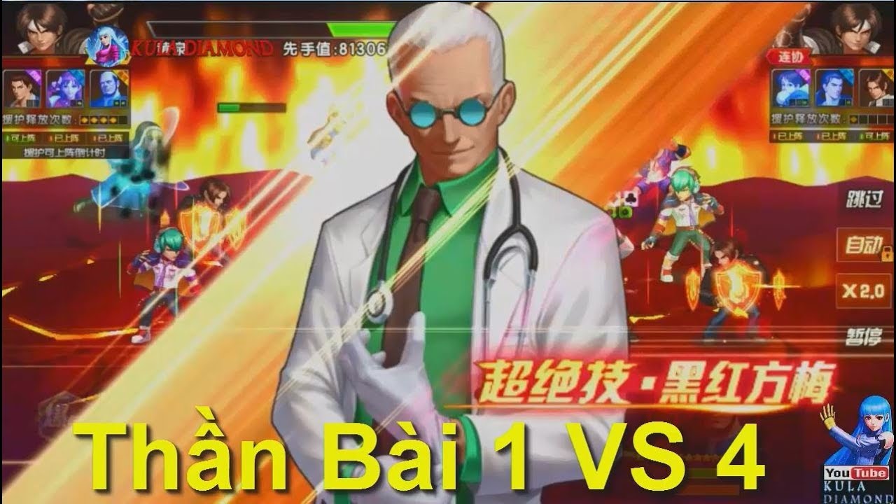 KOF'98 UM OL: Thử nghiệm Bác Sĩ Oswald Thần bài (skin mới) trong đấu trường. Thần bài cân team 1vs4