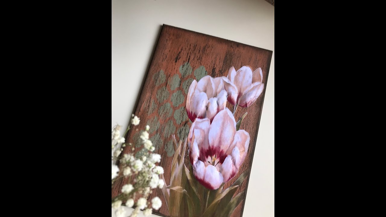 ديكوباج بارز  مع شابي شيك الشمعه والاستنسل