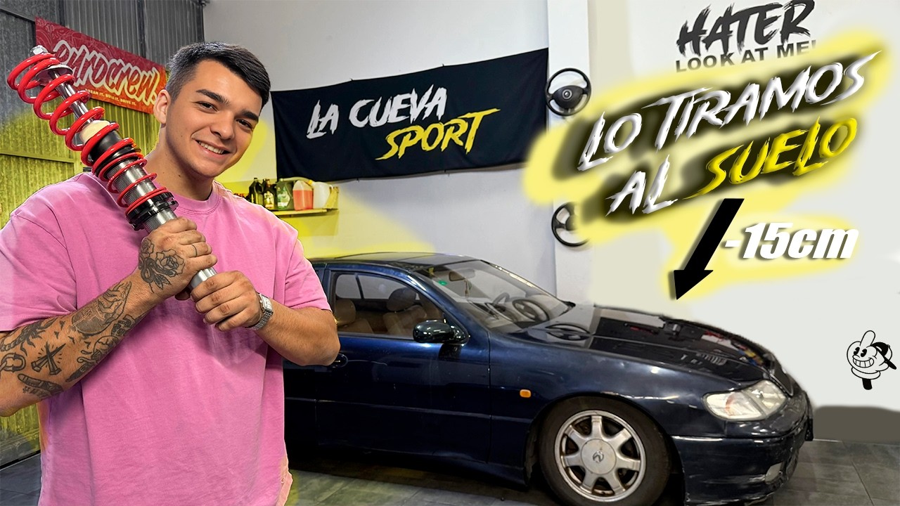 MONTAMOS SUSPENSIÓN roscadas al LEXUS 2JZ😱!! quedo REALMENTE BAJO -15CM | Lacuevasport