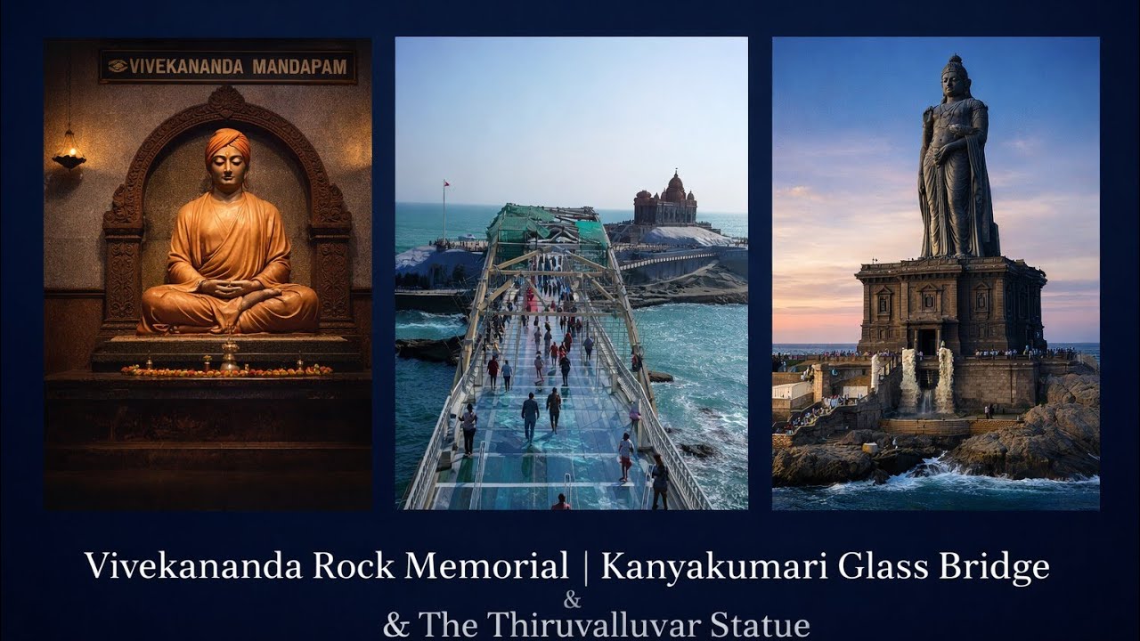 Kanyakumari Vivekananda Rock Memorial & Thiruvalluvar Statue | India’s First Sea Glass Bridge