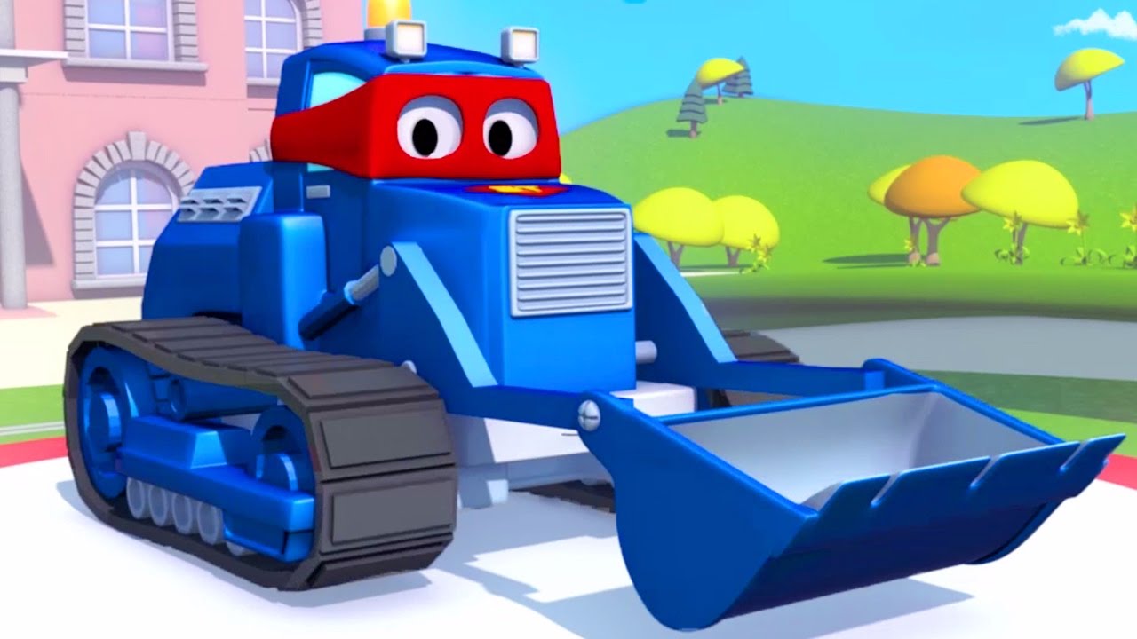 Carl der Transformer Truck und die Planierraupe in Car City| Auto und Lastwagen Bau Cartoons