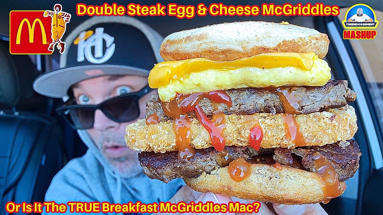 Обзор McGriddles Double Steak Egg & Cheese от McDonald's®! 🥩🍳🧀 | Макароны с начинкой из стейка на...