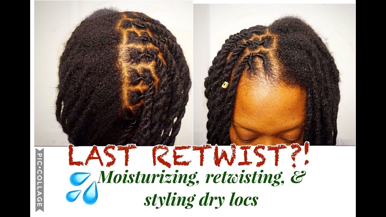 LAST RETWIST EVER? | Moisturizing, Retwisting AND Styling My DRY Locs