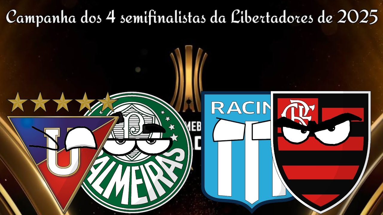 Campanha dos 4 semifinalistas da Libertadores de 2025