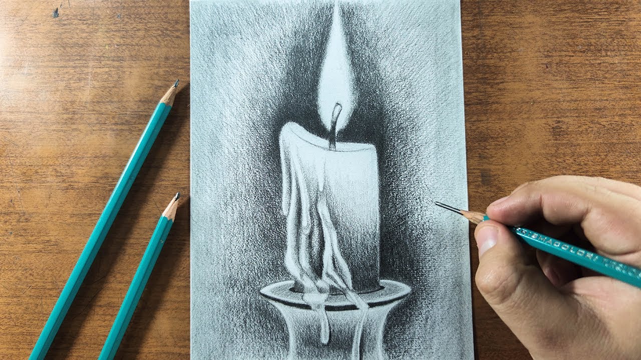 Cómo Dibujar una VELA a Lápiz - Aprende a Dibujar Fuego (Paso a Paso)