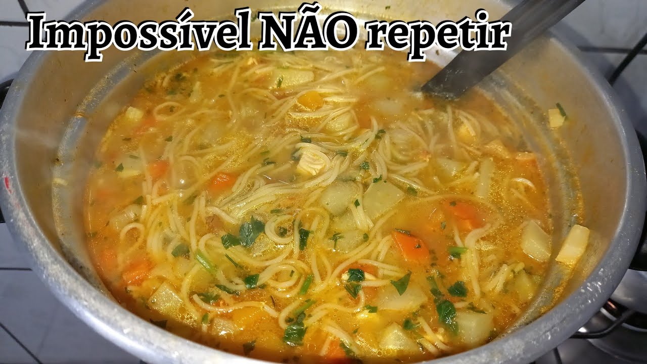 SOPA DE LEGUMES ,FRANGO E  MACARRÃO.COZINHE COMIGO