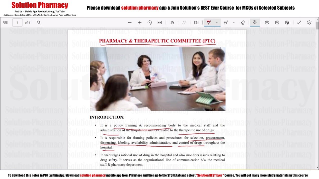 Pharmacy Practice (13) = Pharmacy and Therapeutic Committee | PTC| What is PTC | Pharmacy Practice