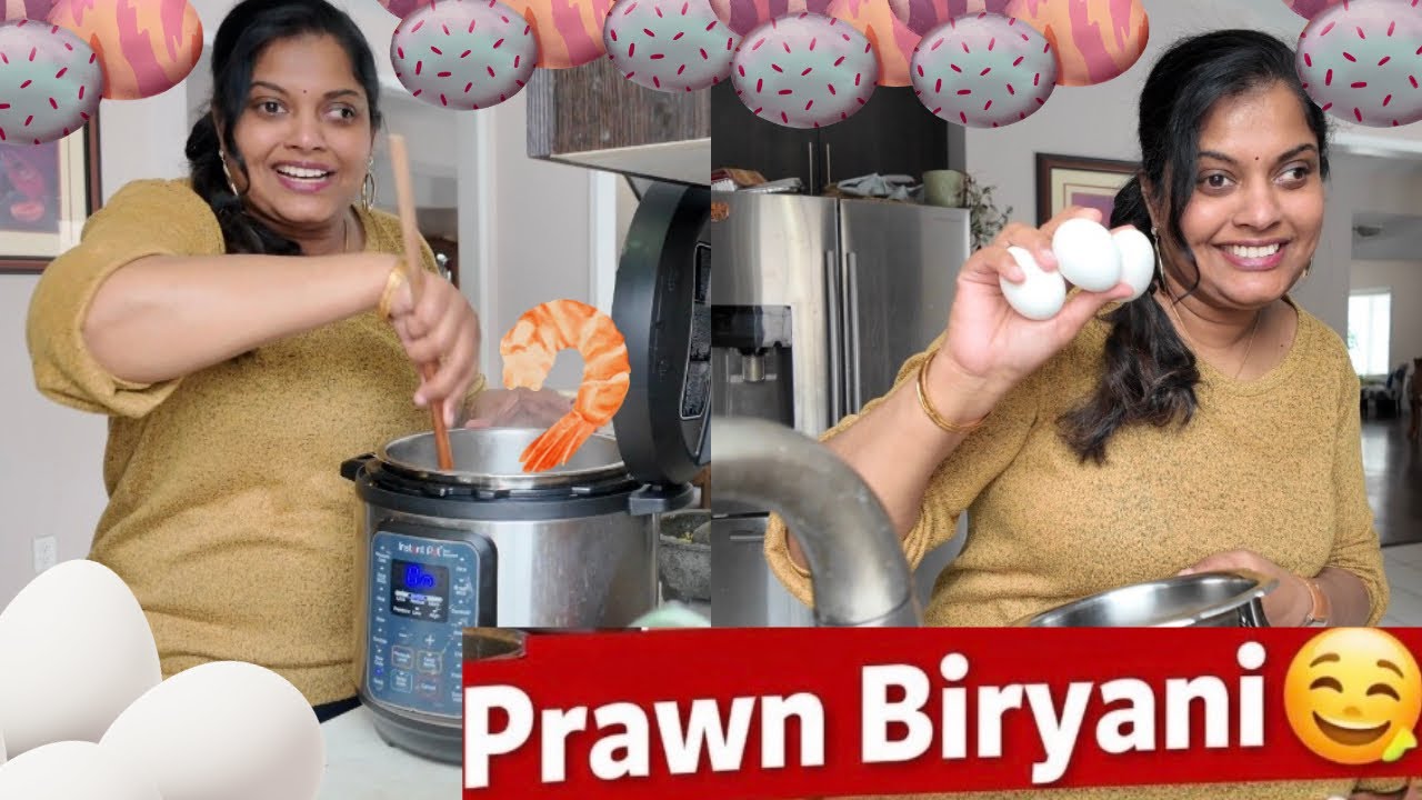 வீட்டிலே Instant Pot 🍤 இறால் பிரியாணி Prawns Biryani 🇨🇦