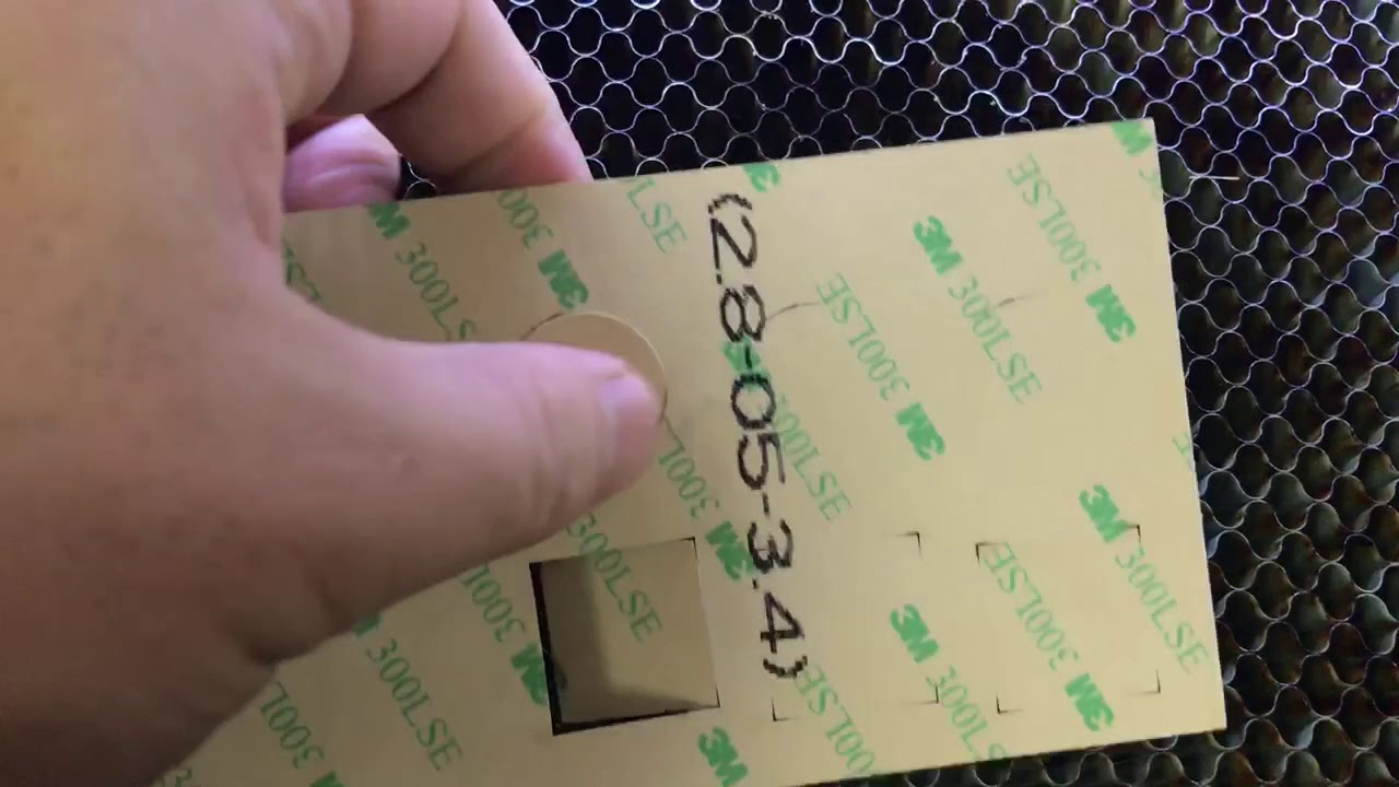 Cutting 0.45mm 3M 300LSE adhesive sheet at a speed of 100mm/s (100% power) with 40watt tube