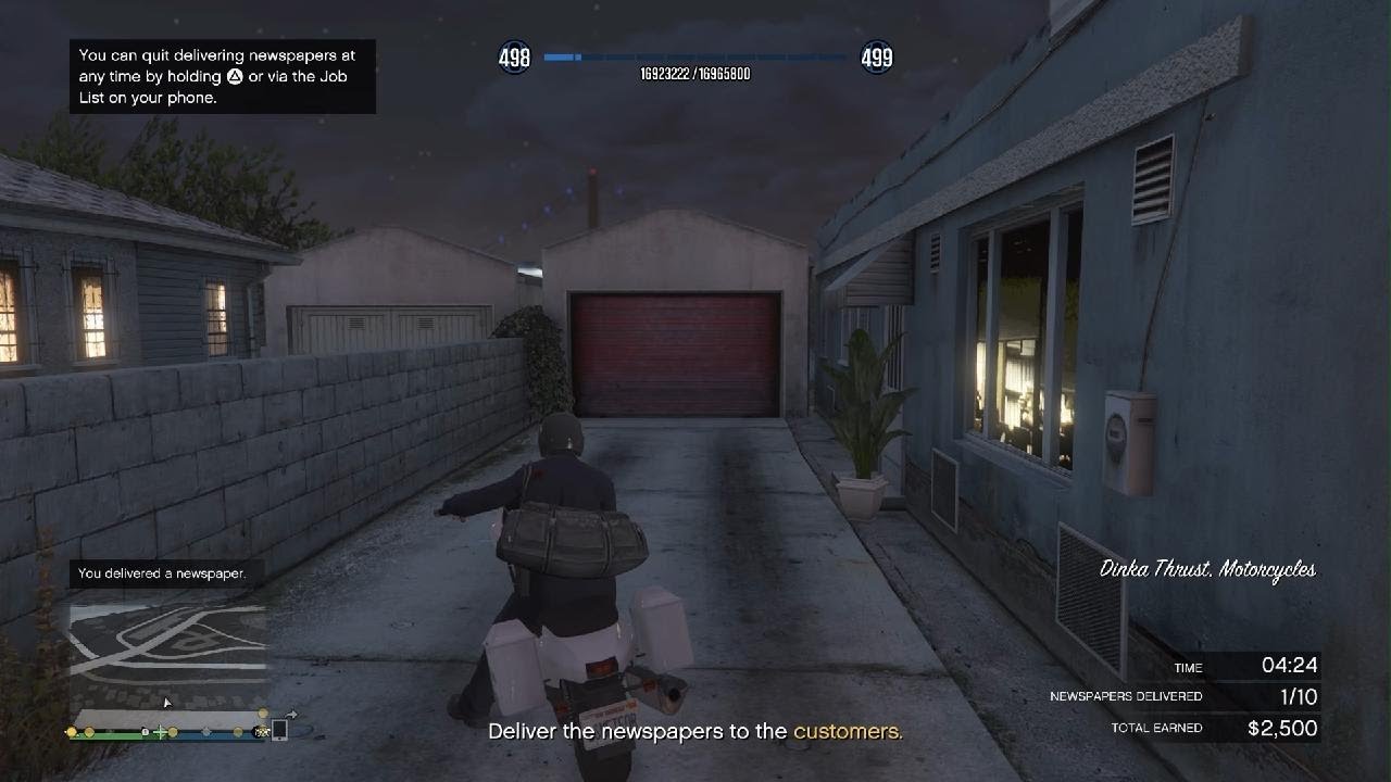 Grand Theft Auto V odd job Newspaper 🗞 delivery mission 