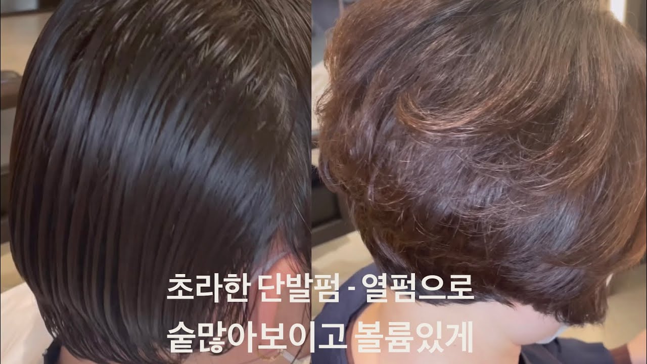 초라한 단발펌 - 열펌으로 숱많아보이고 볼륨있게 📲📲세로로 시청