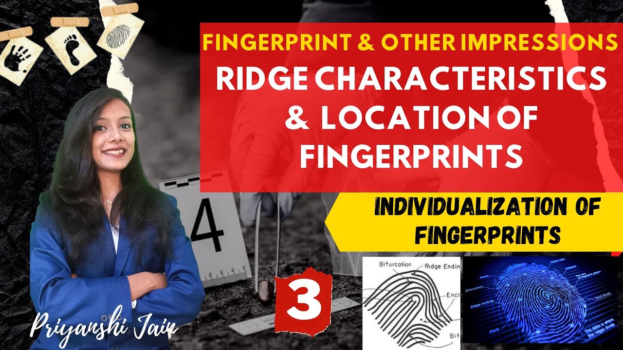 Ridge characteristics & Location of Fingerprint | FSc F3 | MSc, BSc, UGC-NET, CUET | Priyanshi Jain