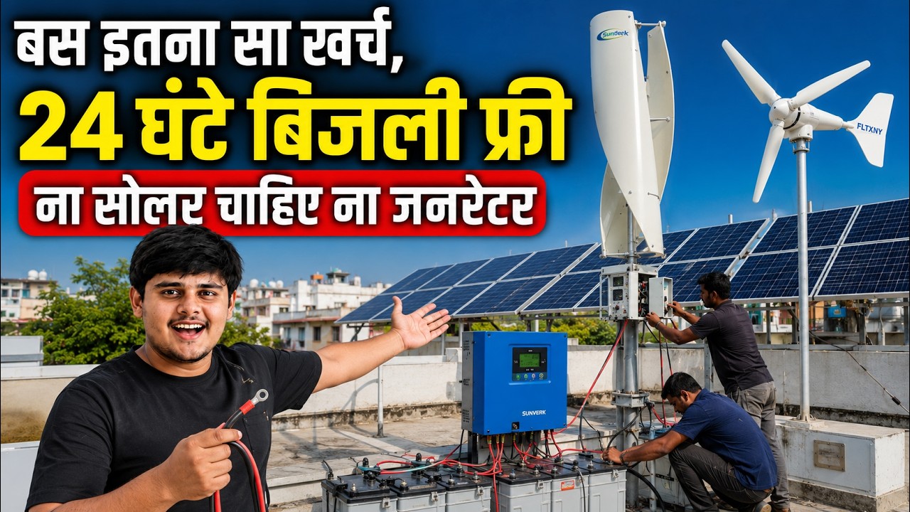 Wind Turbine For Home ⚡ आपके हर सवाल का जवाब | Solar Connection, Auto Braking, Battery, तेज़ हवा