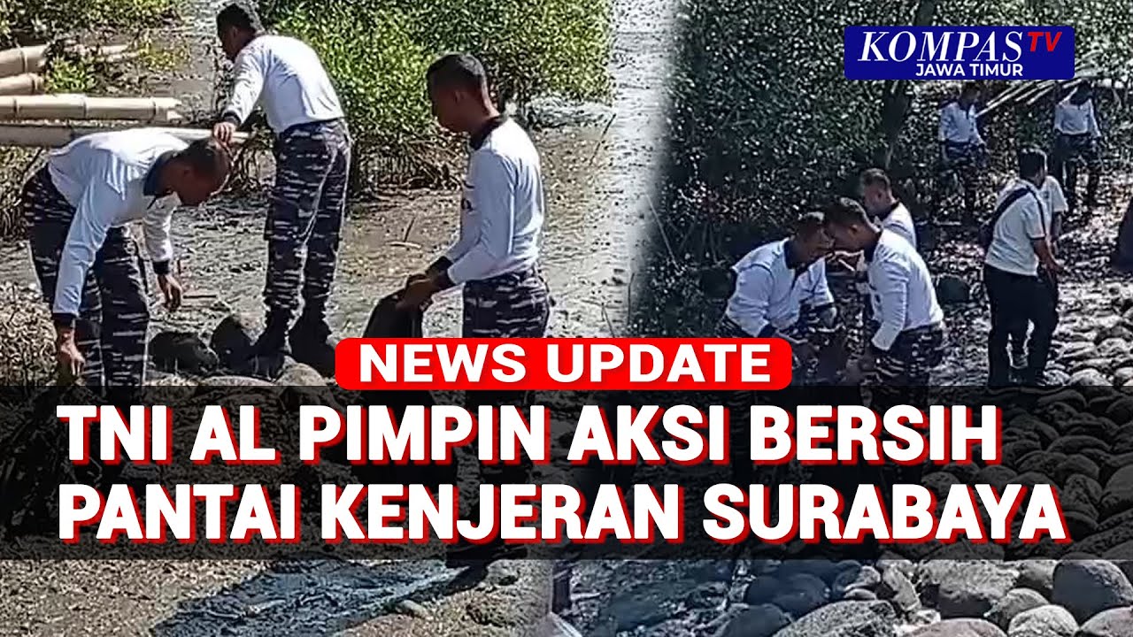 TNI AL, Forkopimda, dan Masyarakat Gelar Kurve Sampah Pantai Kenjeran Surabaya!