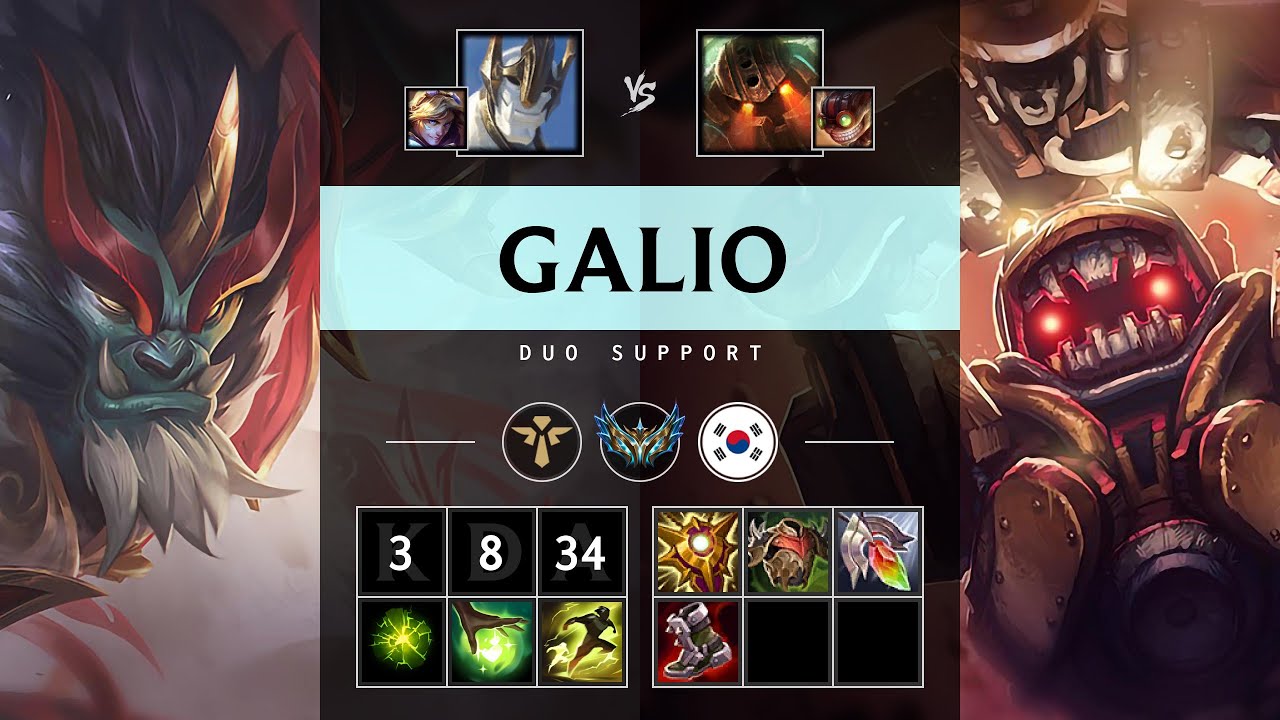 Galio Support vs Nautilus - KR Challenger Patch 25.16
