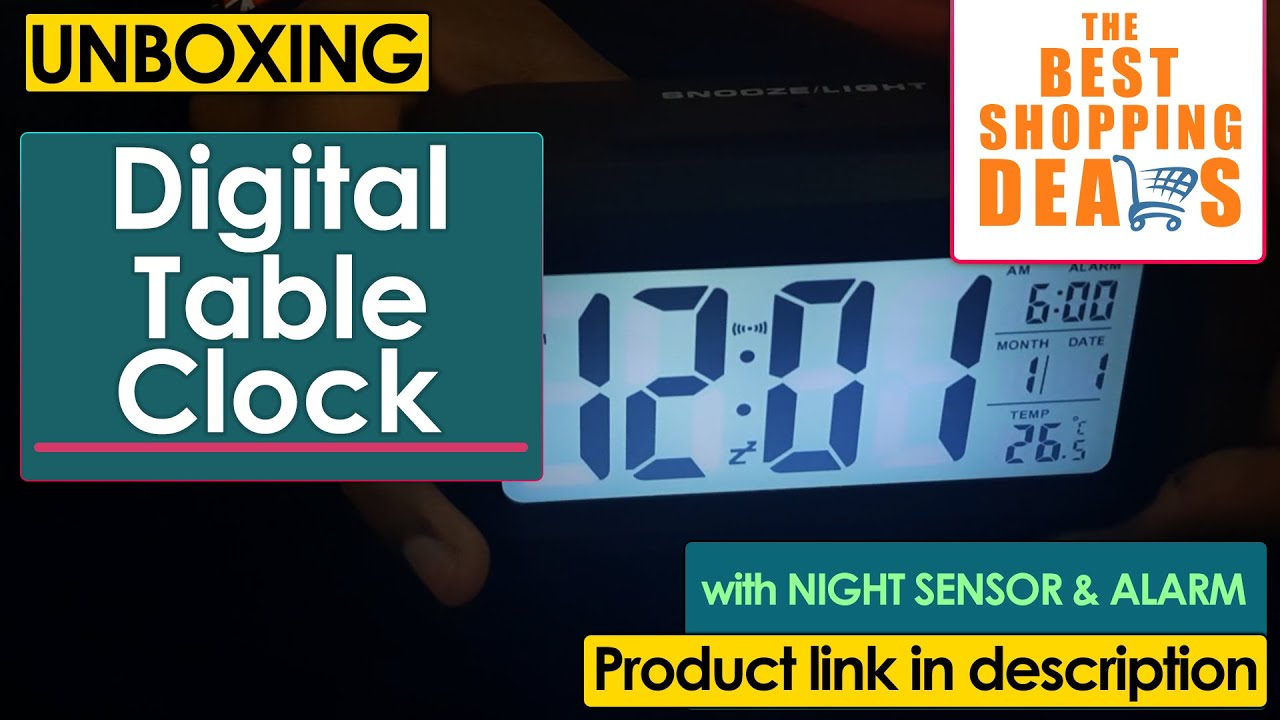 UNBOXING Digital LED Table Clock | with Night Sensor, Alarm, Date & Temperature Display | TBS Deals